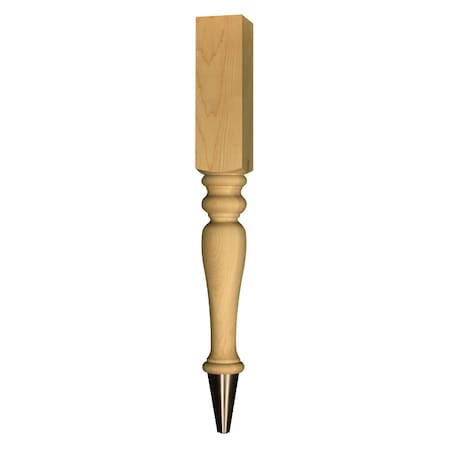 Osborne Wood Products 34 1/2 x 4 Kitchener Fusion Leg in Mahogany with Brushed Aluminum 2427MH-AL